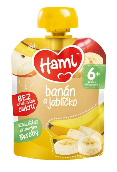 Hami Ovocná kapsička banán a jablko 6x90 g Hami