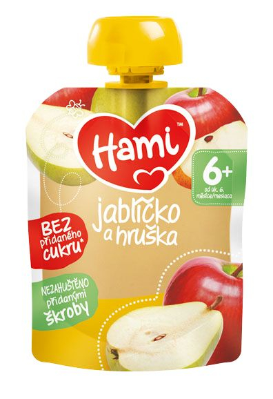 Hami Ovocná kapsička jablko a hruška 6x90 g Hami