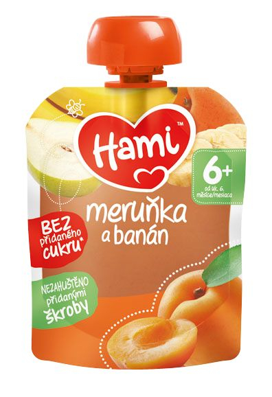 Hami Ovocná kapsička meruňka a banán 6x90 g Hami