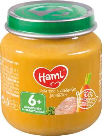 Hami Příkrm Zelenina s dušeným jehněčím 125 g Hami