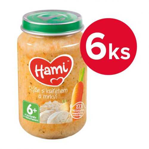 Hami Rýže s kuřetem a mrkví 6m+ 6x200 g Hami