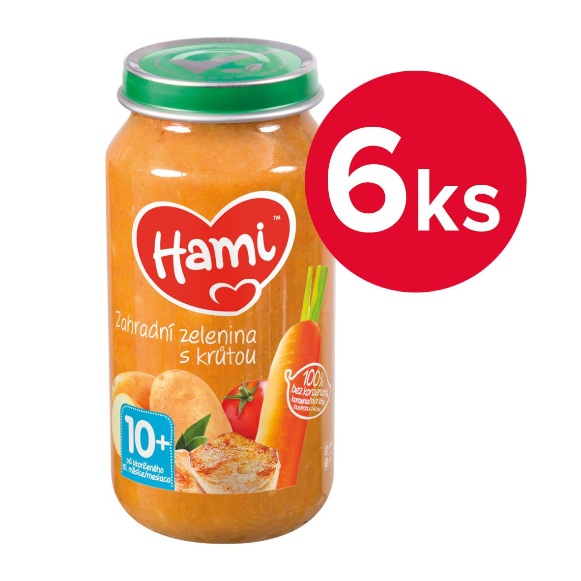 Hami Zahradní zelenina s krůtou 10m+ 6x250 g Hami