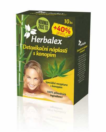 Herbalex Detoxikační náplast s konopím 10 ks + 40 % zdarma Herbalex