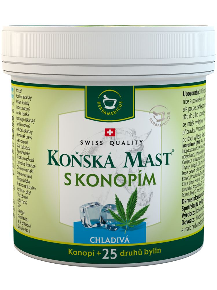 Herbamedicus Koňská mast s konopím chladivá 250 ml Herbamedicus