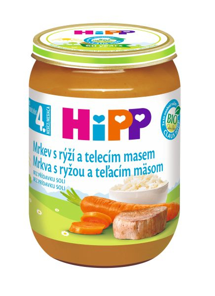 Hipp BIO Mrkev s rýží a telecím masem 190 g Hipp