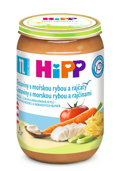 Hipp DĚTSKÉ MENU BIO Těstoviny s mořskou rybou a rajčaty 220 g Hipp
