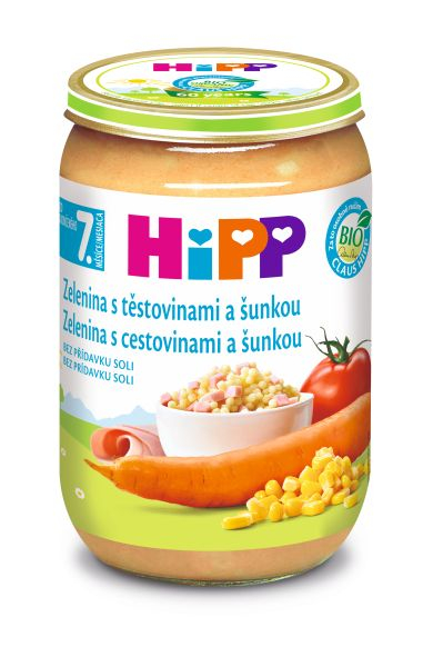 Hipp JUNIOR MENU BIO Zelenina s těstovinami a šunkou 220 g Hipp