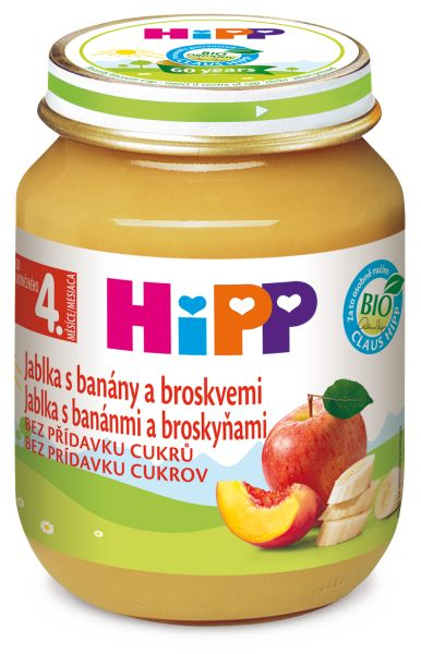 Hipp OVOCE BIO Jablka s banány a broskvemi 125 g Hipp