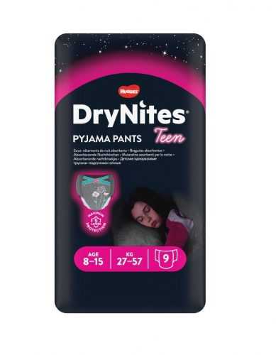 Huggies DryNites Girl Teen 8-15 let 27-57 kg absorpční kalhotky 9 ks Huggies