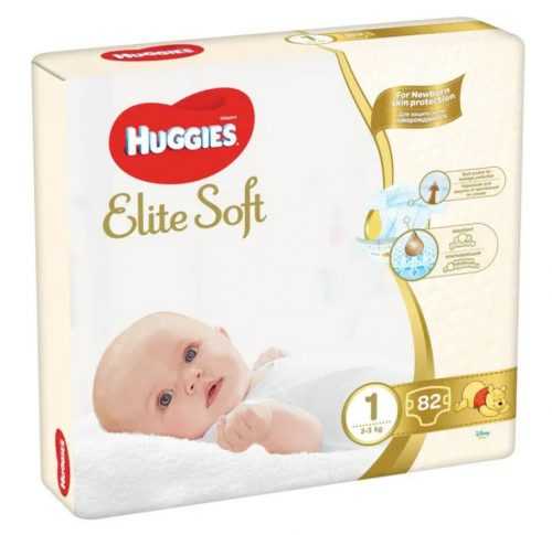 Huggies Elite Soft 1 3-5 kg dětské pleny 82 ks Huggies