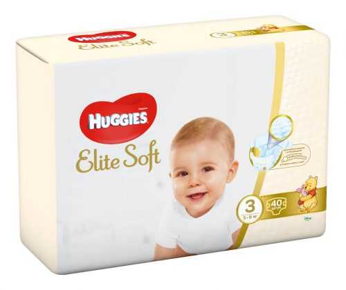 Huggies Elite Soft 3 5-9 kg dětské pleny 40 ks Huggies