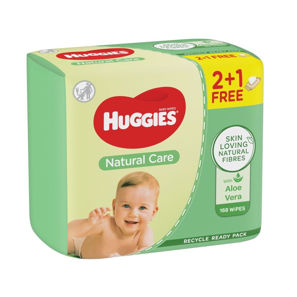 Huggies Natural Care Triplo vlhčené ubrousky 3x56 ks Huggies