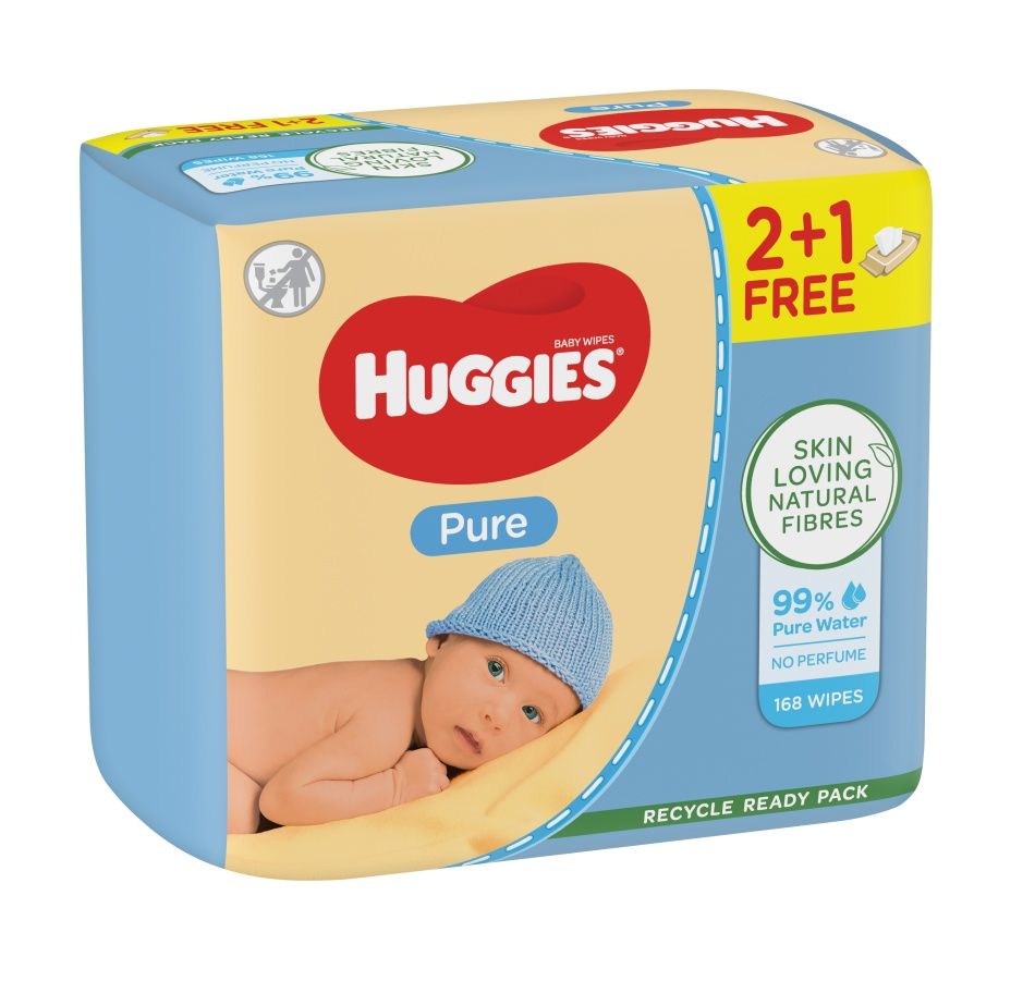 Huggies Pure Triplo vlhčené ubrousky 3x56 ks Huggies