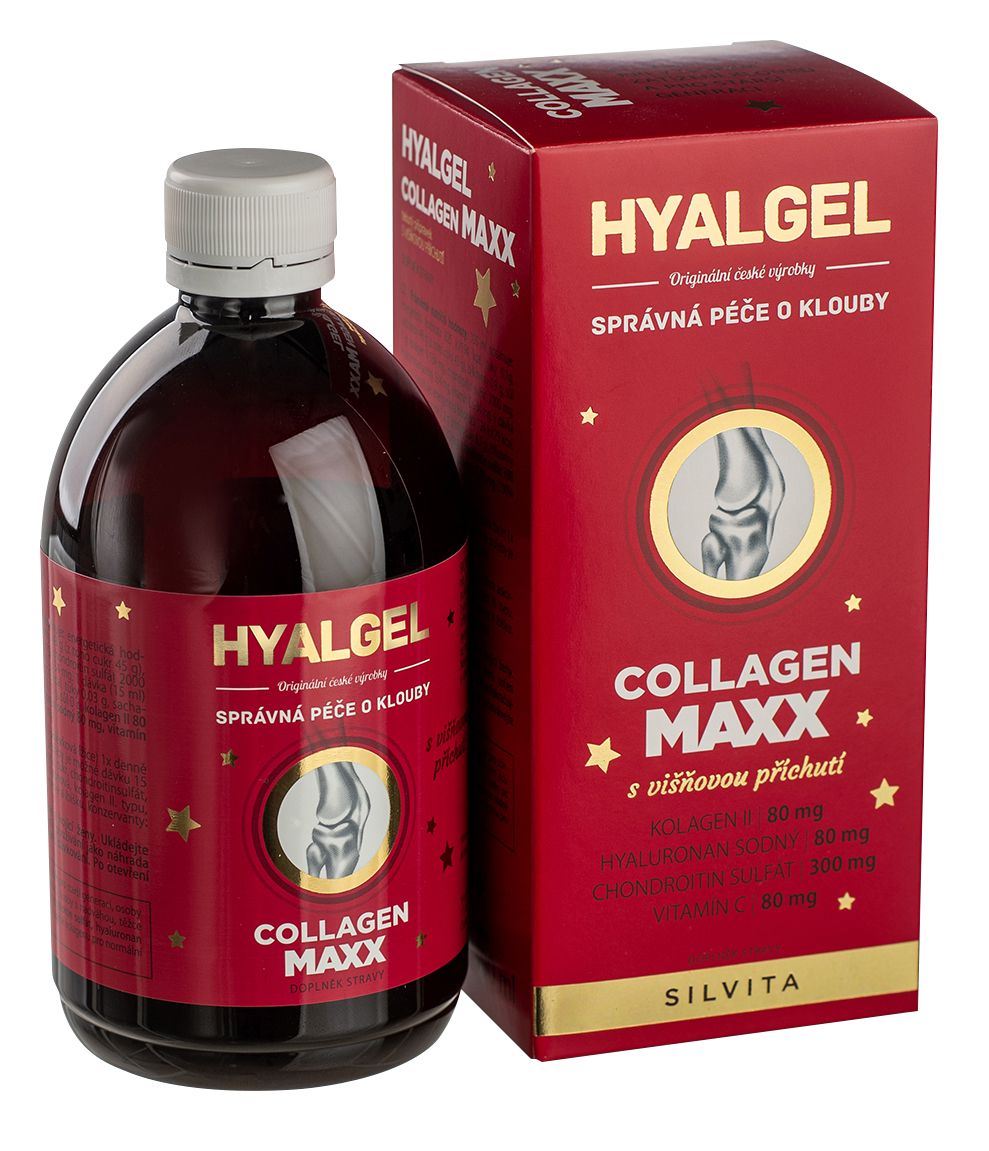 Hyalgel Collagen MAXX višeň vánoční balení 500 ml Hyalgel