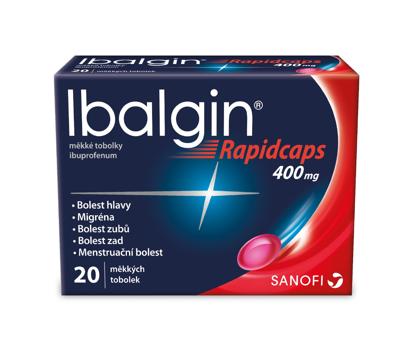 Ibalgin Rapidcaps 400 mg 20 měkkých tobolek Ibalgin