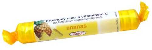 Intact Hroznový cukr s vitaminem C ananas rolička 40 g Intact