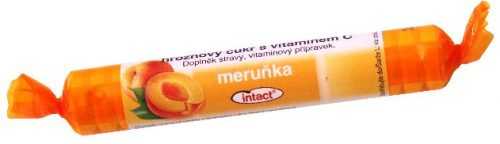 Intact Hroznový cukr s vitaminem C meruňka rolička 40 g Intact