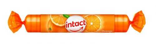 Intact Hroznový cukr s vitaminem C pomeranč rolička 40 g Intact