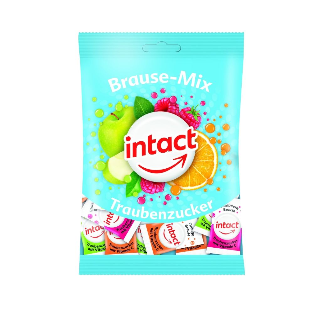 Intact Šumivé pastilky s vitaminem C Brause-mix sáček 100 g Intact