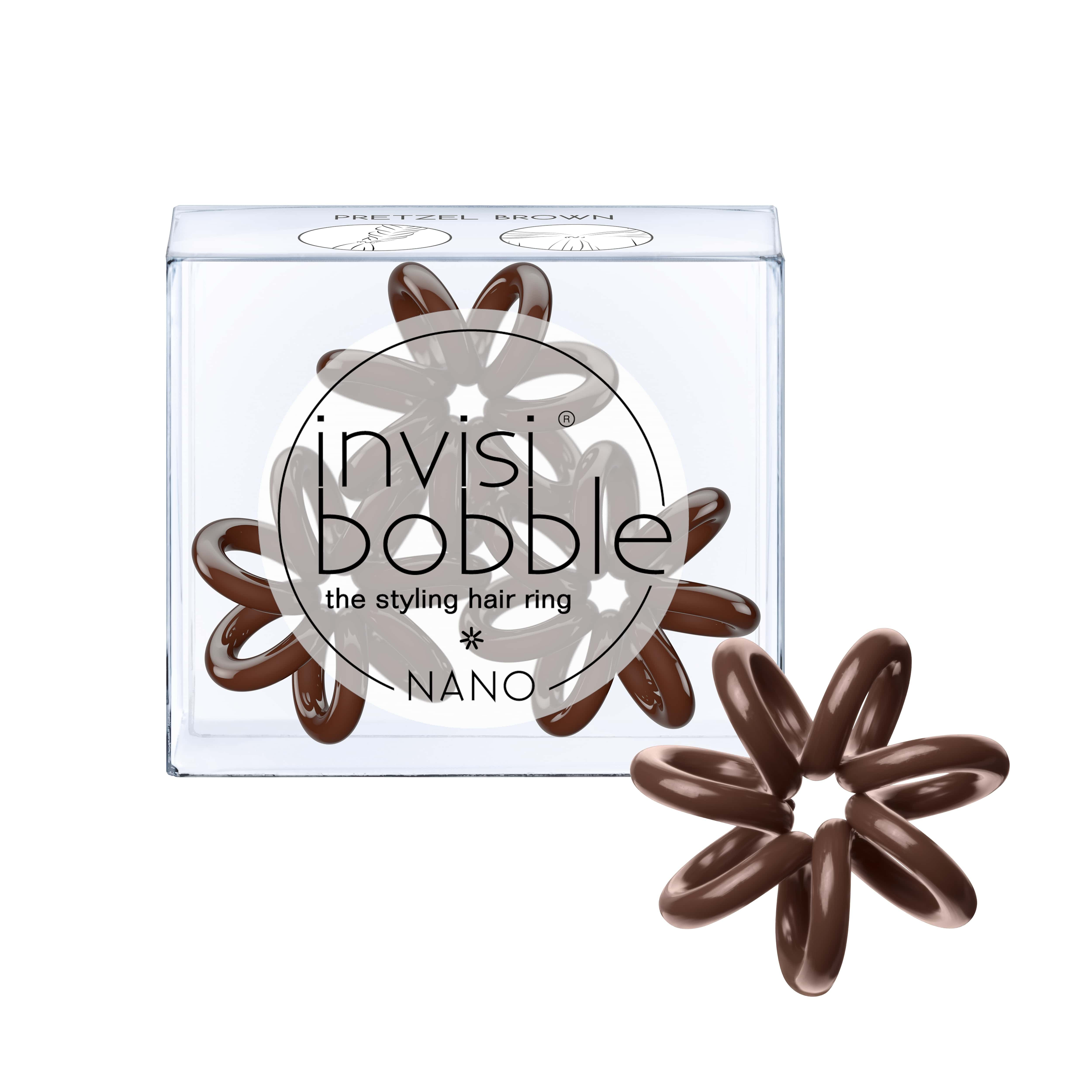 Invisibobble NANO Pretzel Brown gumička do vlasů 3 ks Invisibobble