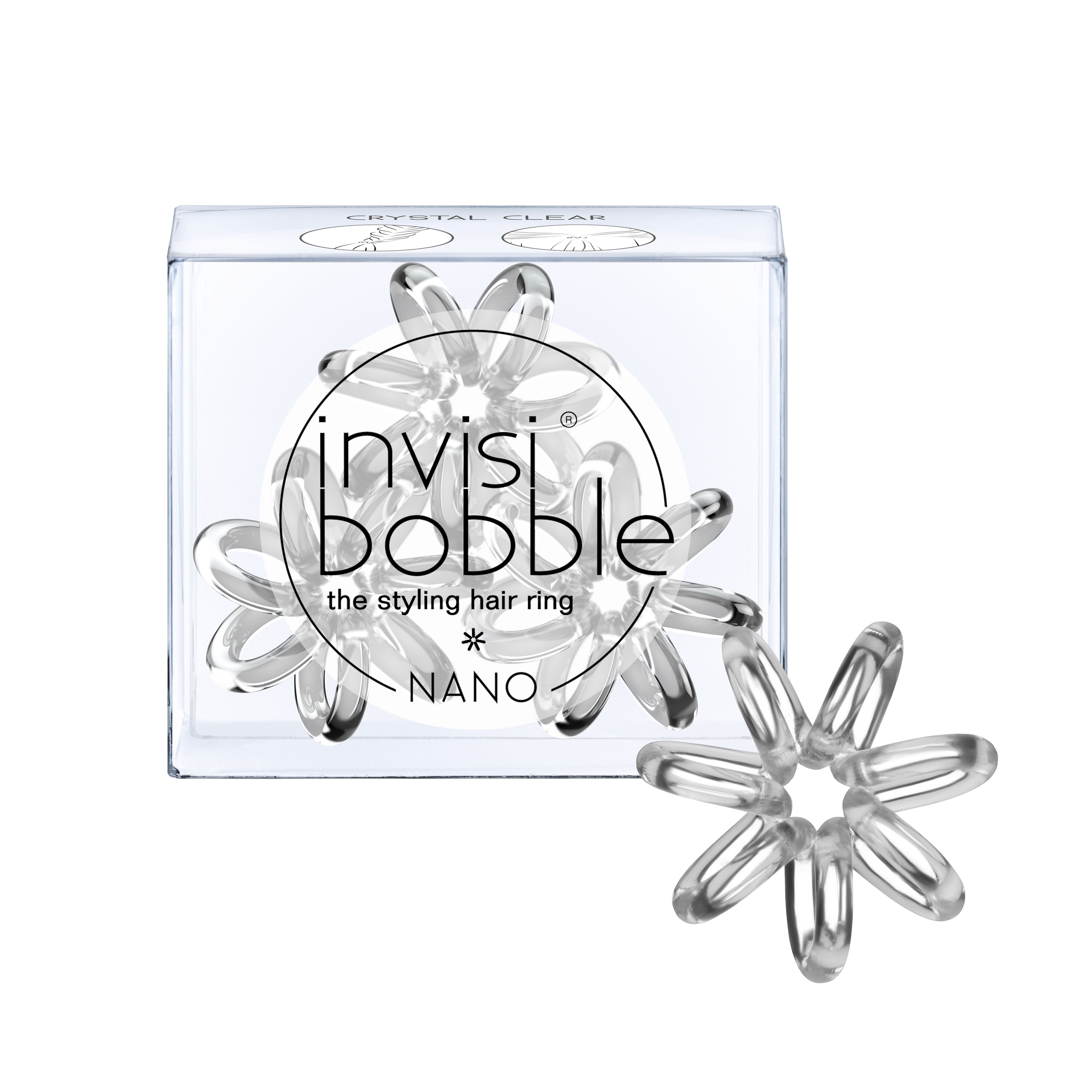 Invisibobble Nano POWER Crystal Clear gumička do vlasů 3 ks Invisibobble