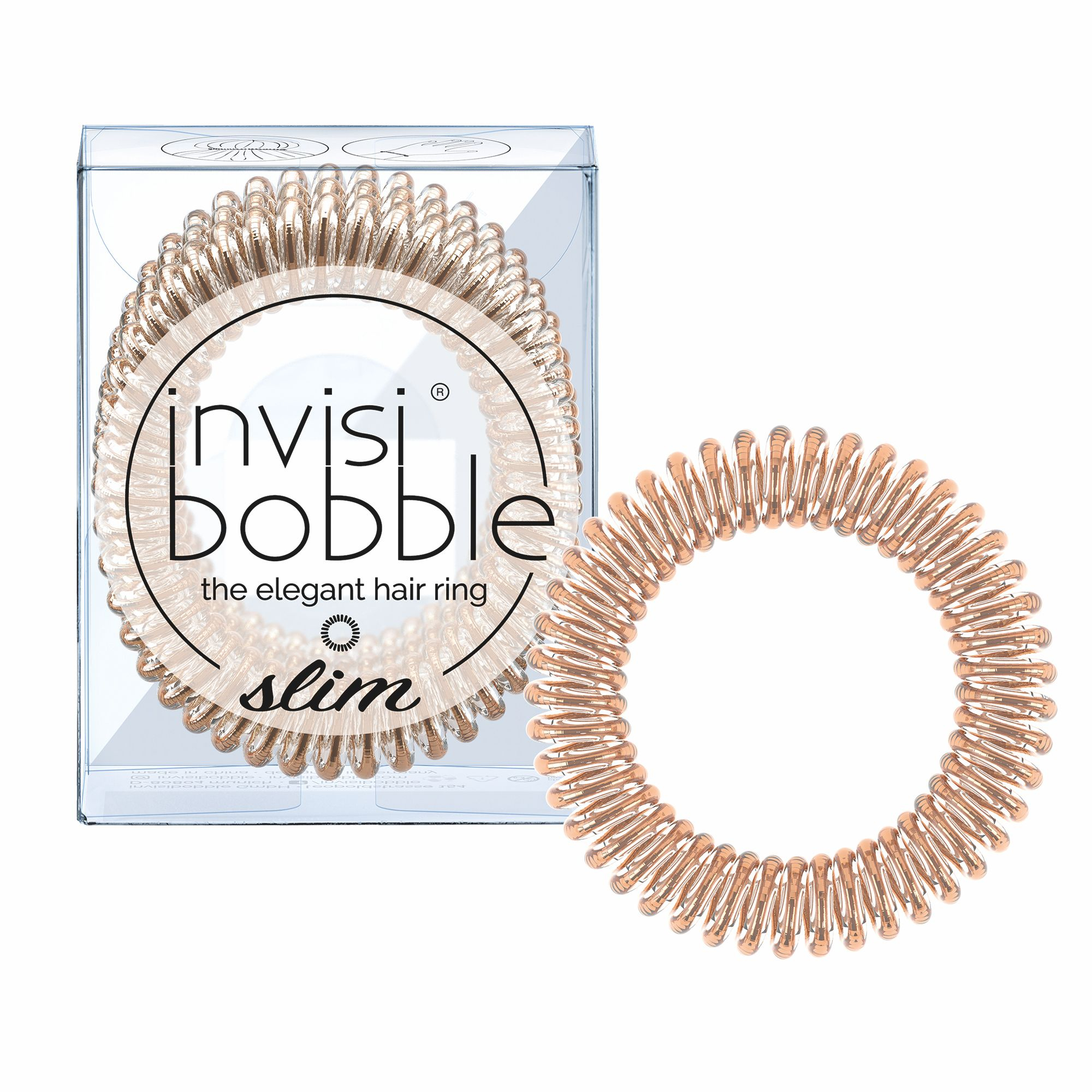 Invisibobble SLIM Bronze Me Pretty gumička do vlasů 3 ks Invisibobble