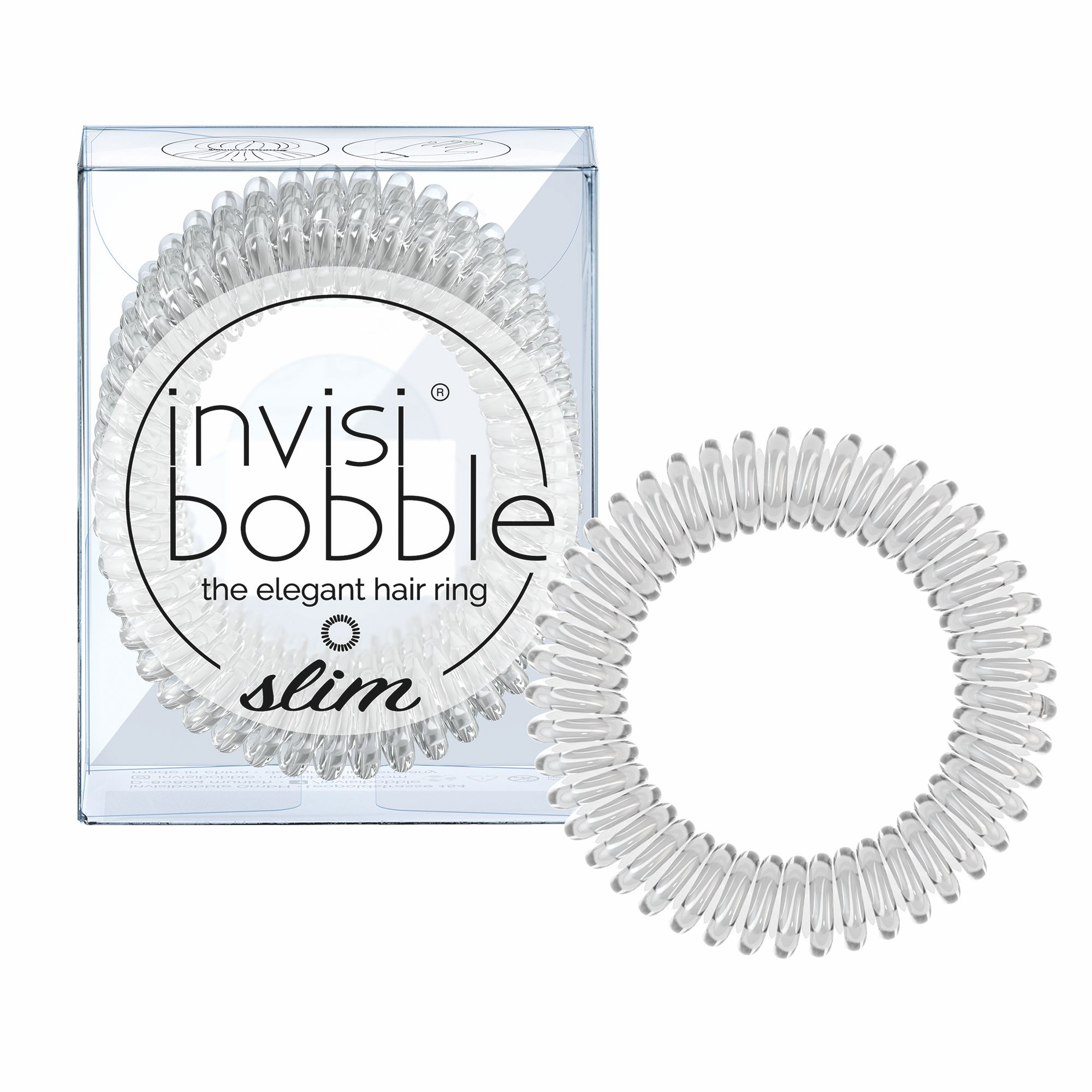 Invisibobble SLIM Crystal Clear gumička do vlasů 3 ks Invisibobble