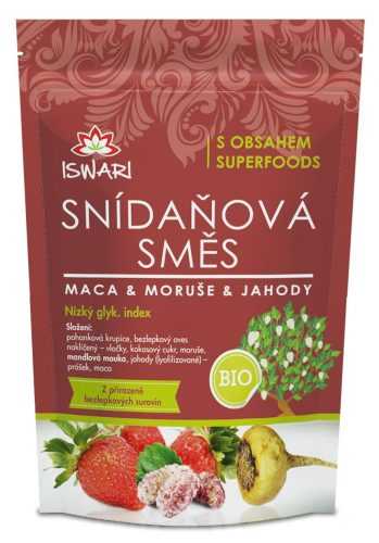 Iswari BIO Snídaňová směs maca-moruše-jahoda 300 g Iswari