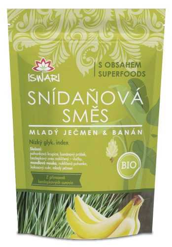 Iswari BIO Snídaňová směs mladý ječmen-banán 300 g Iswari