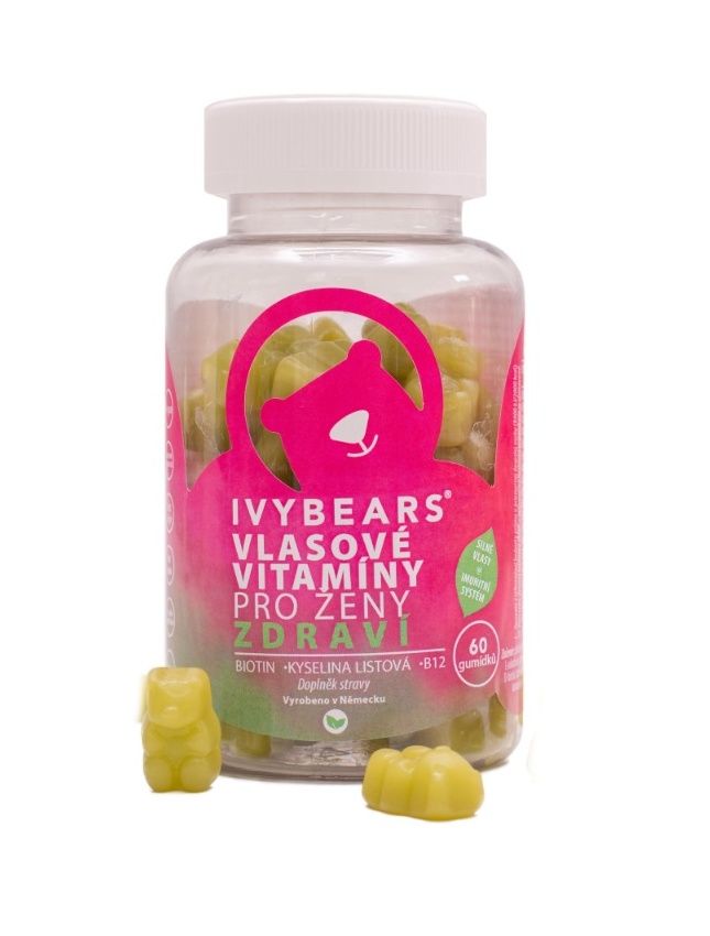 IvyBears Vlasové vitamíny pro ženy Zdraví želé medvědi 60 ks IvyBears