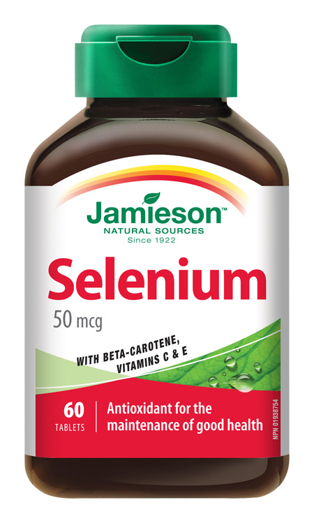 Jamieson Selen 50 µg s betakarotenem a vitamíny C a E 60 tablet Jamieson