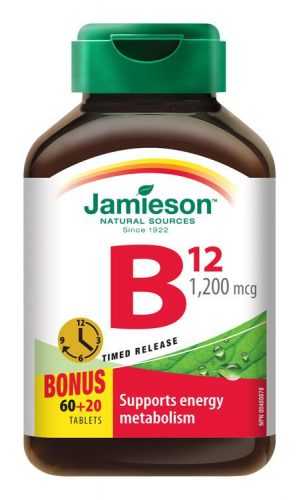 Jamieson Vitamín B12 s postupným uvolňováním 1200 mcg 80 tablet Jamieson