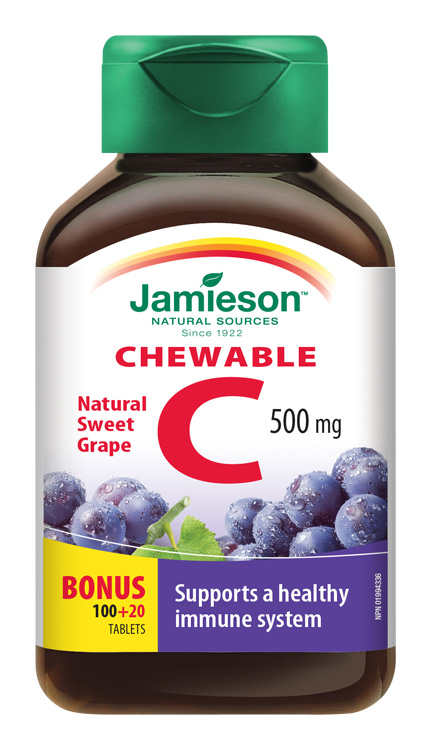 Jamieson Vitamin C 500 mg hrozny 120 cucacích tablet Jamieson