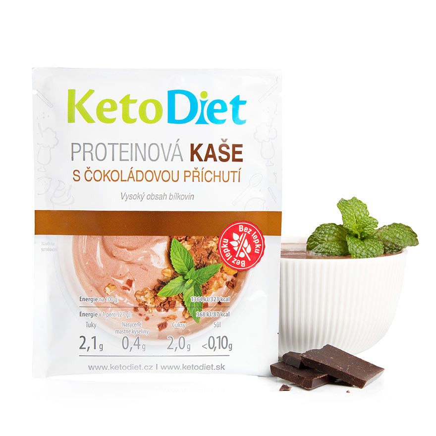 KetoDiet Proteinová kaše s čokoládovou příchutí 7x27 g KetoDiet