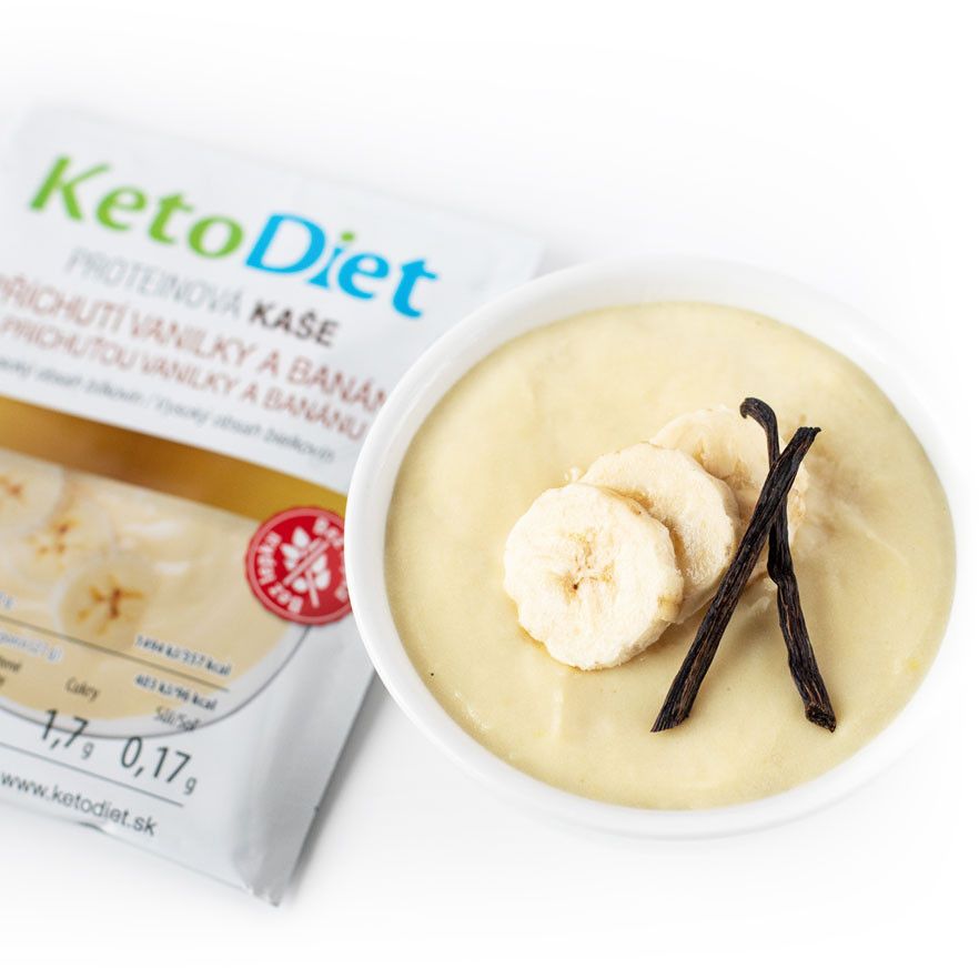 KetoDiet Proteinová kaše s příchutí vanilky a banánu 7x27 g KetoDiet