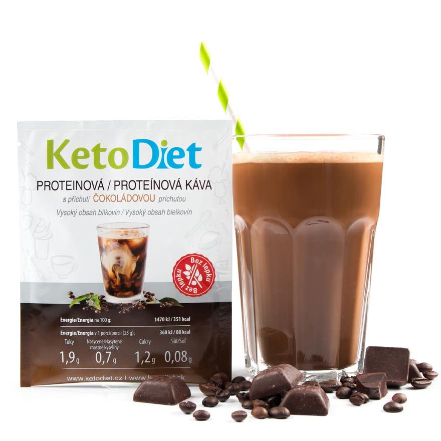 KetoDiet Proteinová ledová káva s čokoládovou příchutí 7x27 g KetoDiet