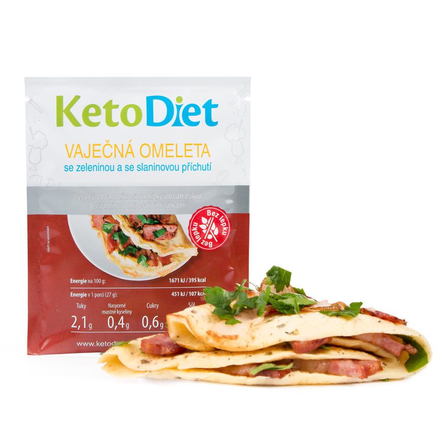 KetoDiet Proteinová omeleta se slaninovou příchutí 7x27 g KetoDiet