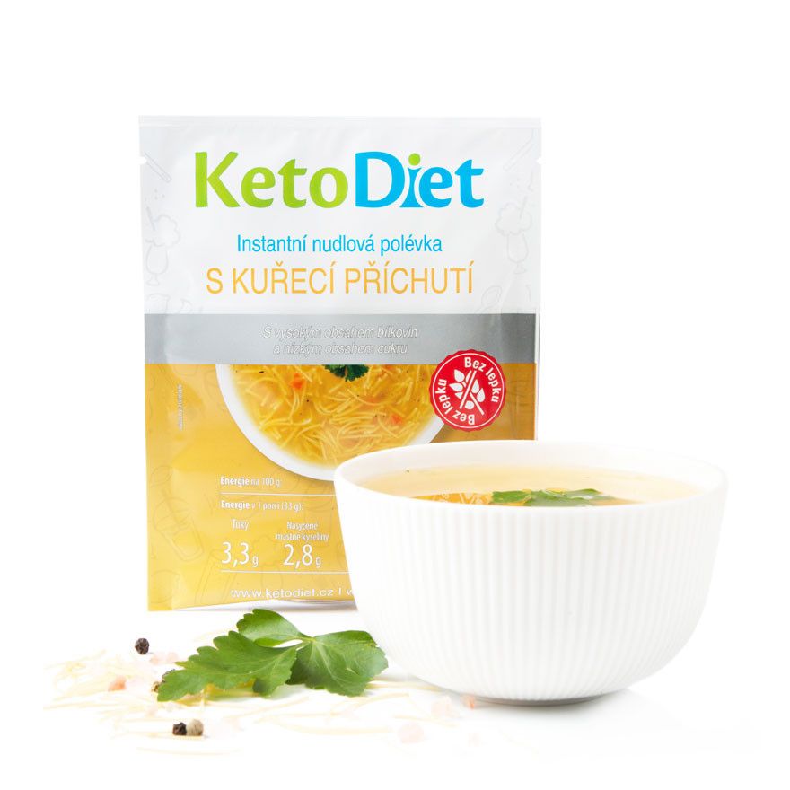 KetoDiet Proteinová polévka kuřecí s nudlemi 7x33 g KetoDiet