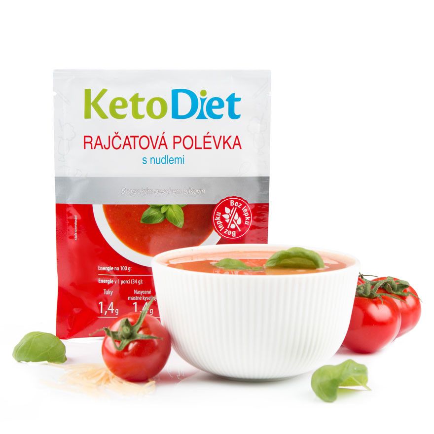 KetoDiet Proteinová polévka rajčatová s nudlemi 7x34 g KetoDiet