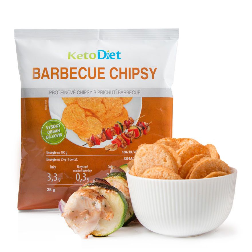 KetoDiet Proteinové chipsy s příchutí barbecue 25 g KetoDiet