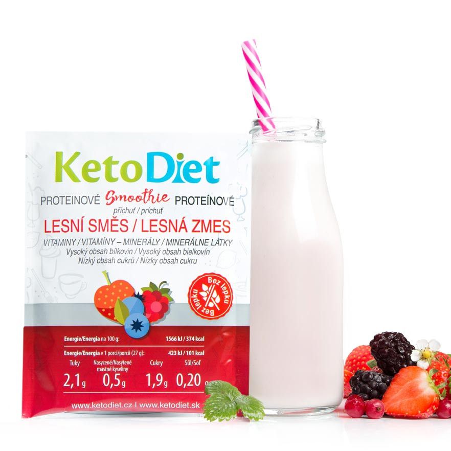 KetoDiet Proteinové smoothie příchuť lesní směs 7x27 g KetoDiet