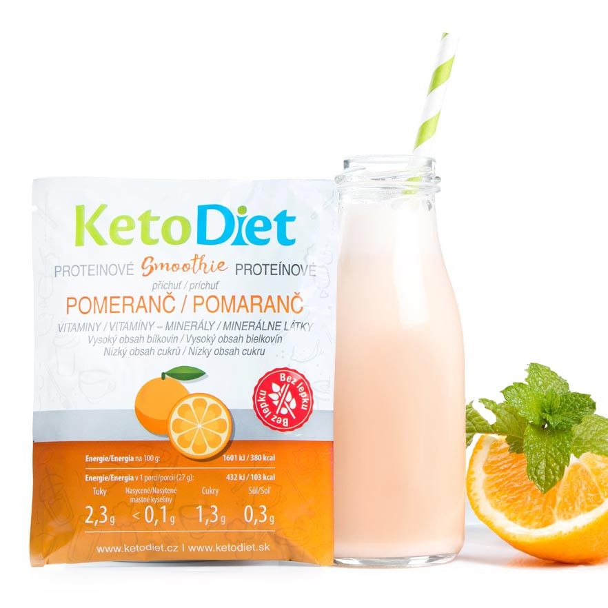 KetoDiet Proteinové smoothie s pomerančovou příchutí 7x27 g KetoDiet