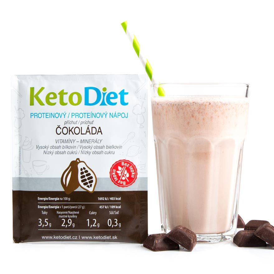 KetoDiet Proteinový nápoj čokoláda 7x27 g KetoDiet
