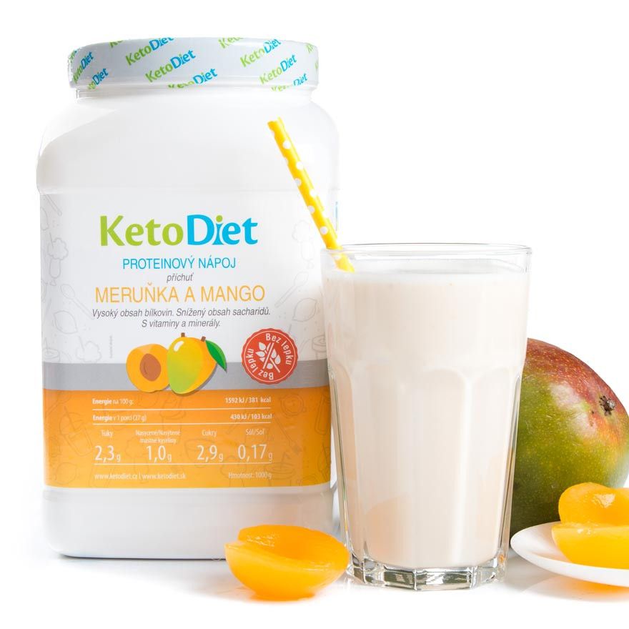 KetoDiet Proteinový nápoj meruňka a mango 1000 g KetoDiet