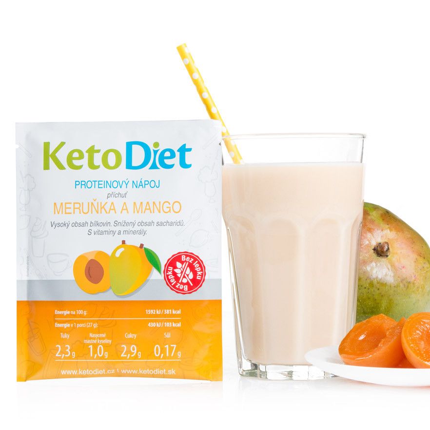KetoDiet Proteinový nápoj meruňka a mango 7x27 g KetoDiet