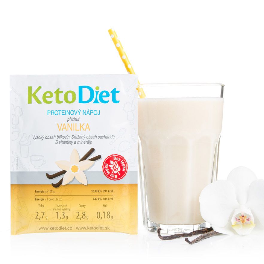 KetoDiet Proteinový nápoj vanilka 7x27 g KetoDiet