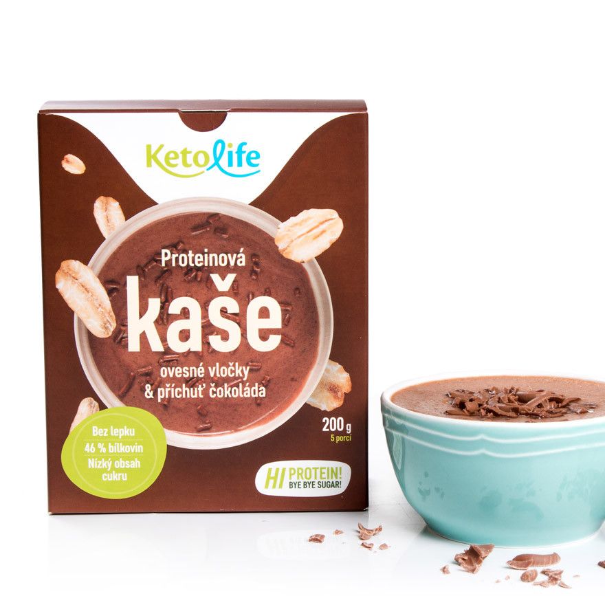 KetoLife Proteinová kaše ovesné vločky a příchuť čokoláda 5x40 g KetoLife