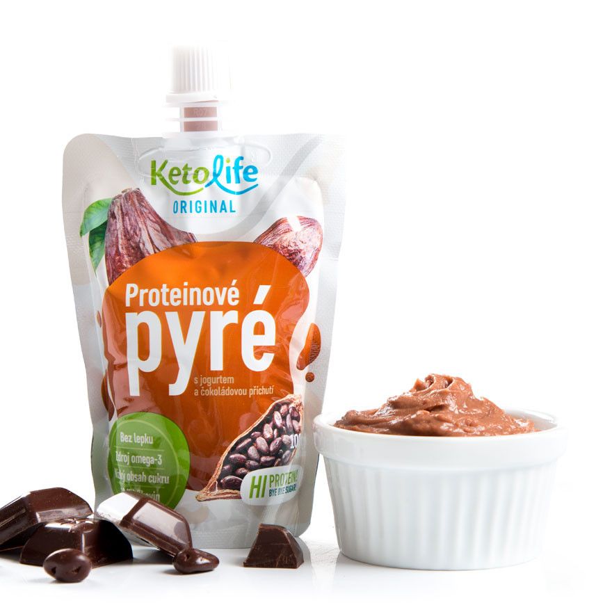 KetoLife Proteinové pyré s jogurtem a čokoládovou příchutí 100 g KetoLife