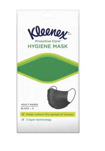 Kleenex Hygiene mask Adult ochranná obličejová maska 5 ks černá Kleenex