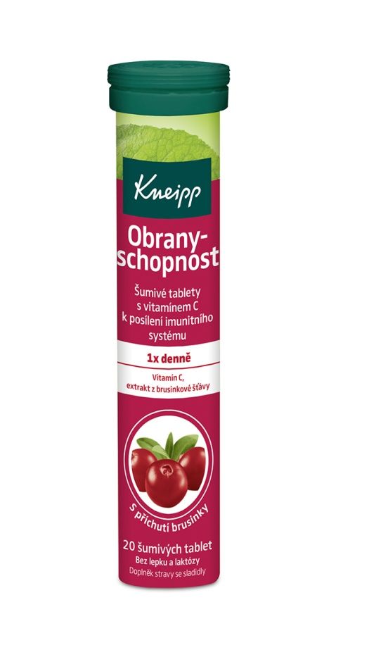 Kneipp Obranyschopnost + vitamin C brusinka 20 šumivých tablet Kneipp